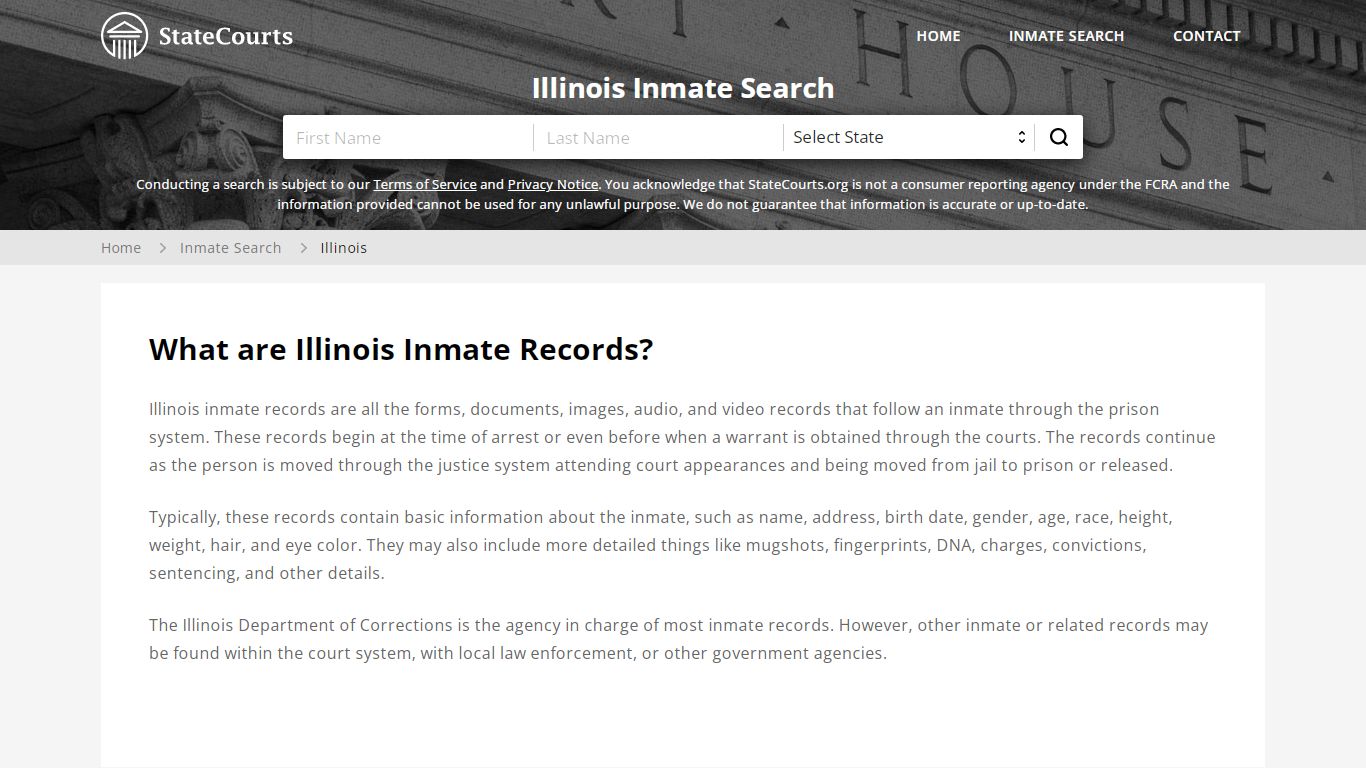 Illinois Inmate Search, Prison and Jail Information - StateCourts